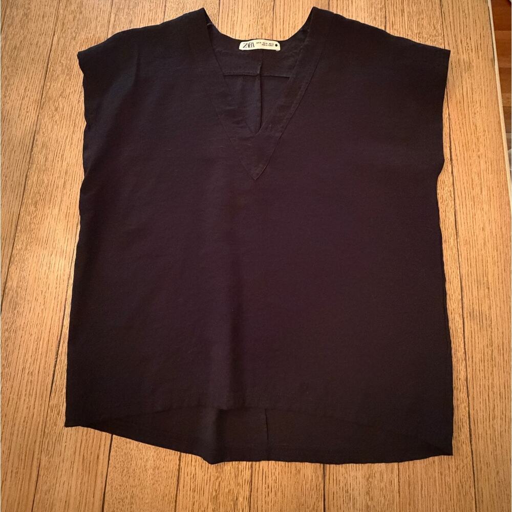 ZARA Black Relaxed Fit/ Oversized Sleeveless Blouse‎ XS